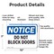 Signmission Do Not Block Doors, 10 in W x Rectangle, Aluminum OS-2PACK-NS-A-710-L-11078 - alternate 6